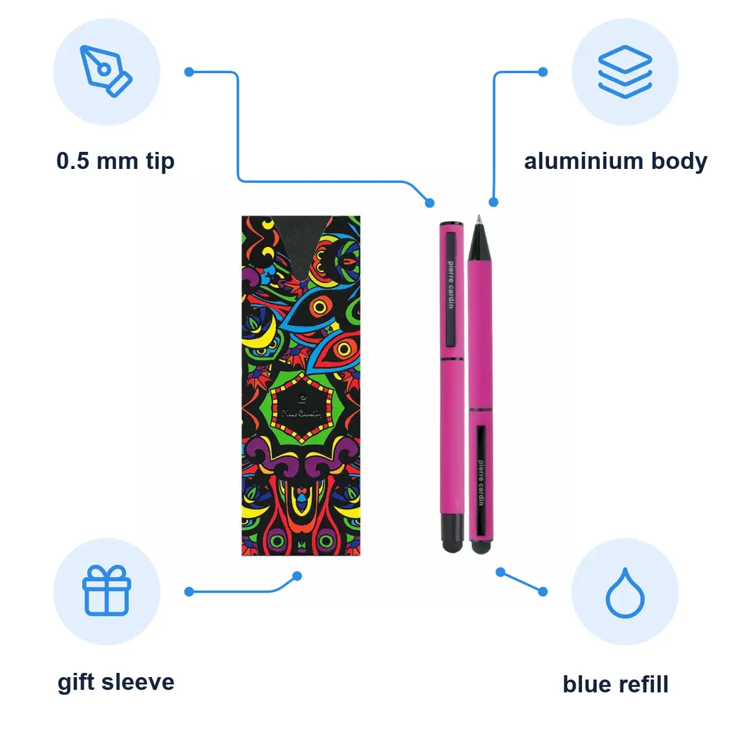 Infographic: PIERRE CARDIN CELEBRATION SET Ballpoint pen and rollerball set, pink