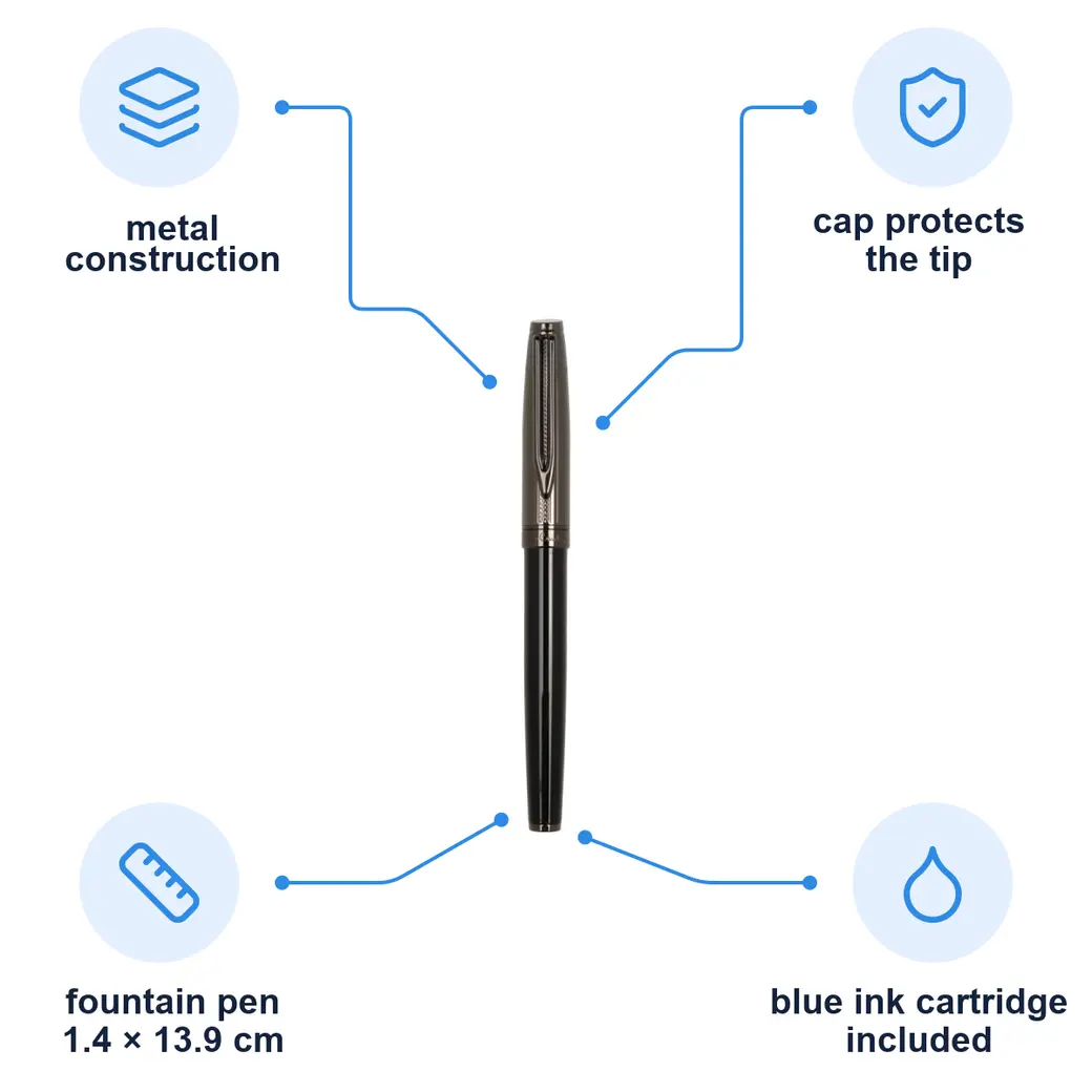 Infographic: PIERRE CARDIN ODETTE Fountain pen, black/gunmetal