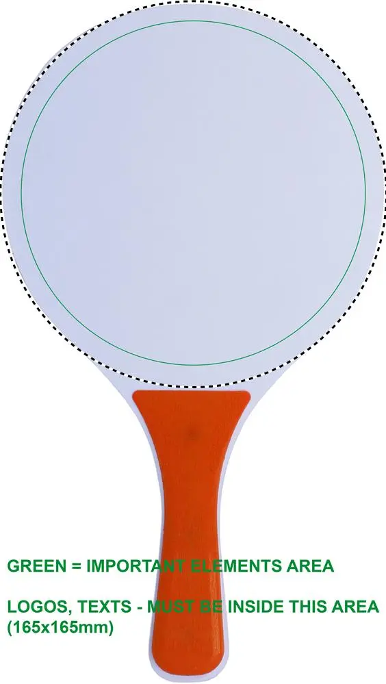 Print position: Racket - 1 - front - area for digital printing