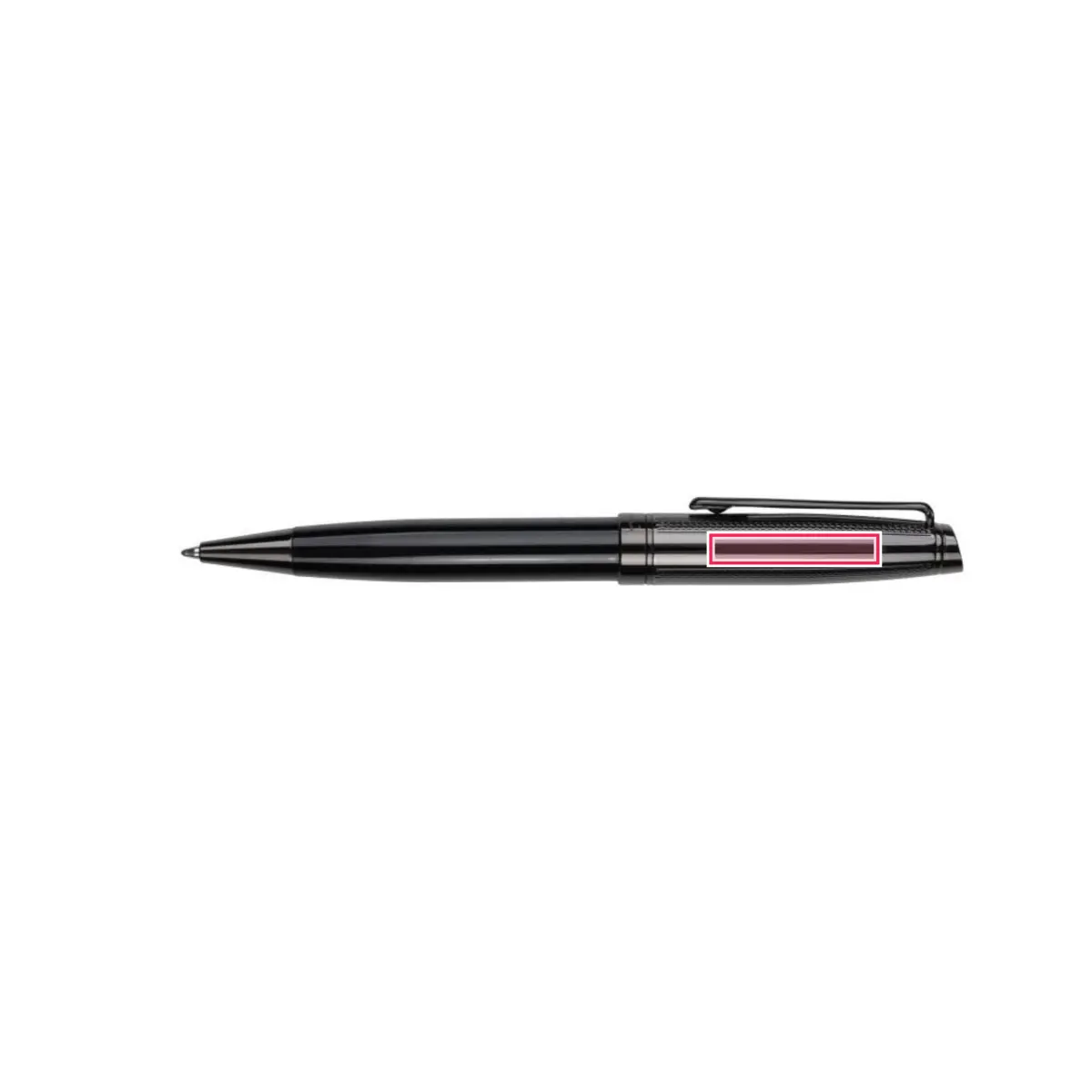 Print location: ODETTE ballpoint pen black gunmetal - Side of pen body
