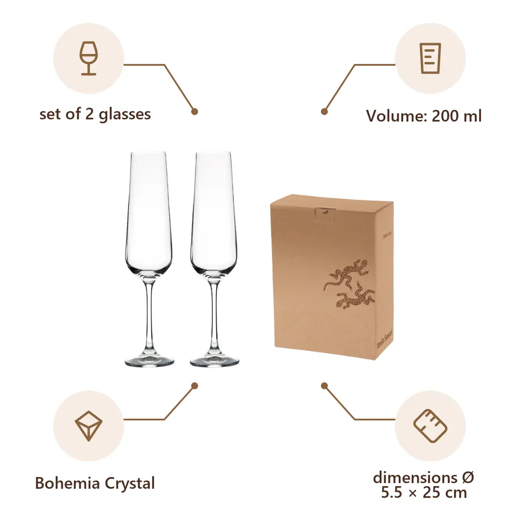 Infographic: VS WANGI Set of 2 glasses for sparkling wine, 200 ml