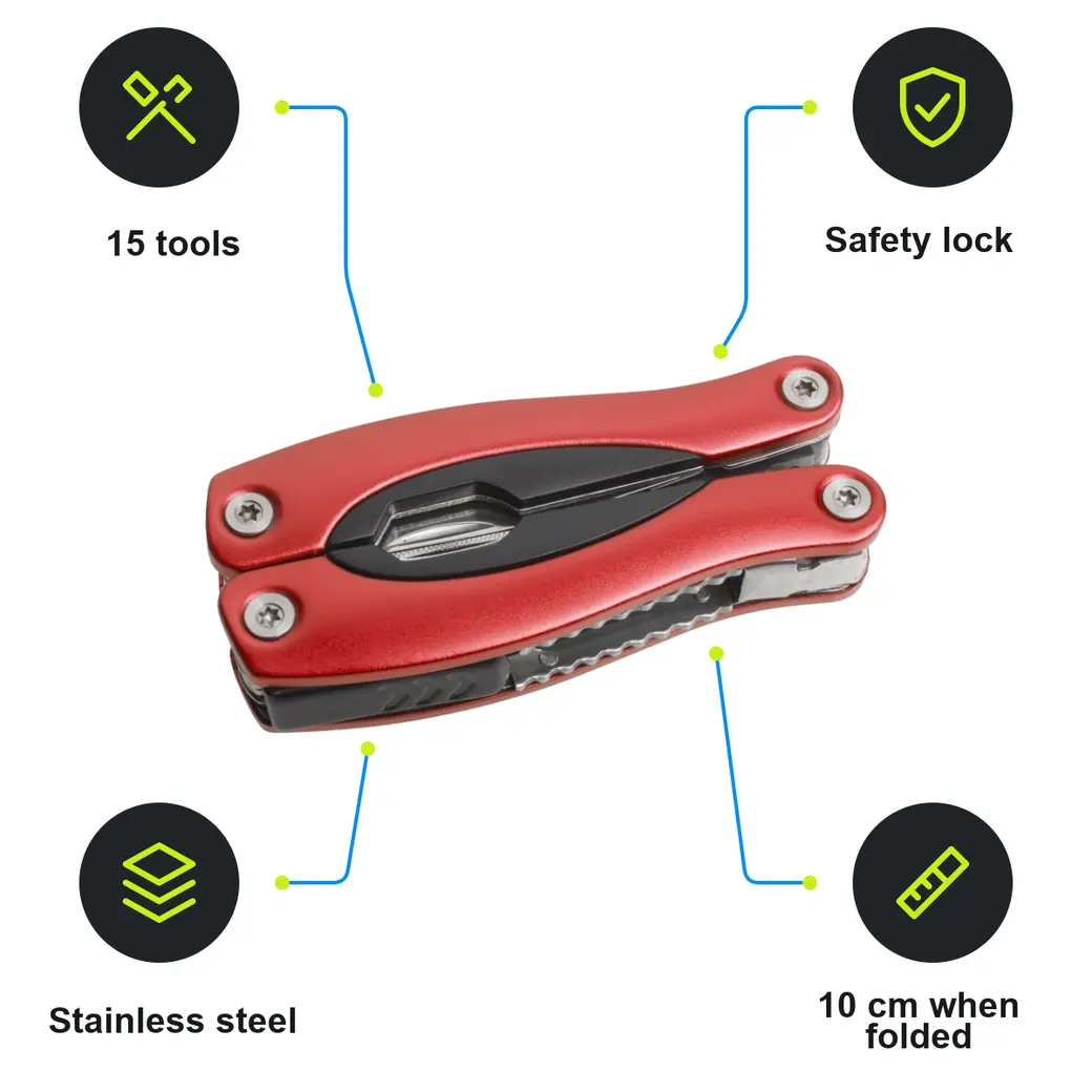 Infographic: SCHWARZWOLF ARMADOR NEW Multi-tool, 15 tools, red