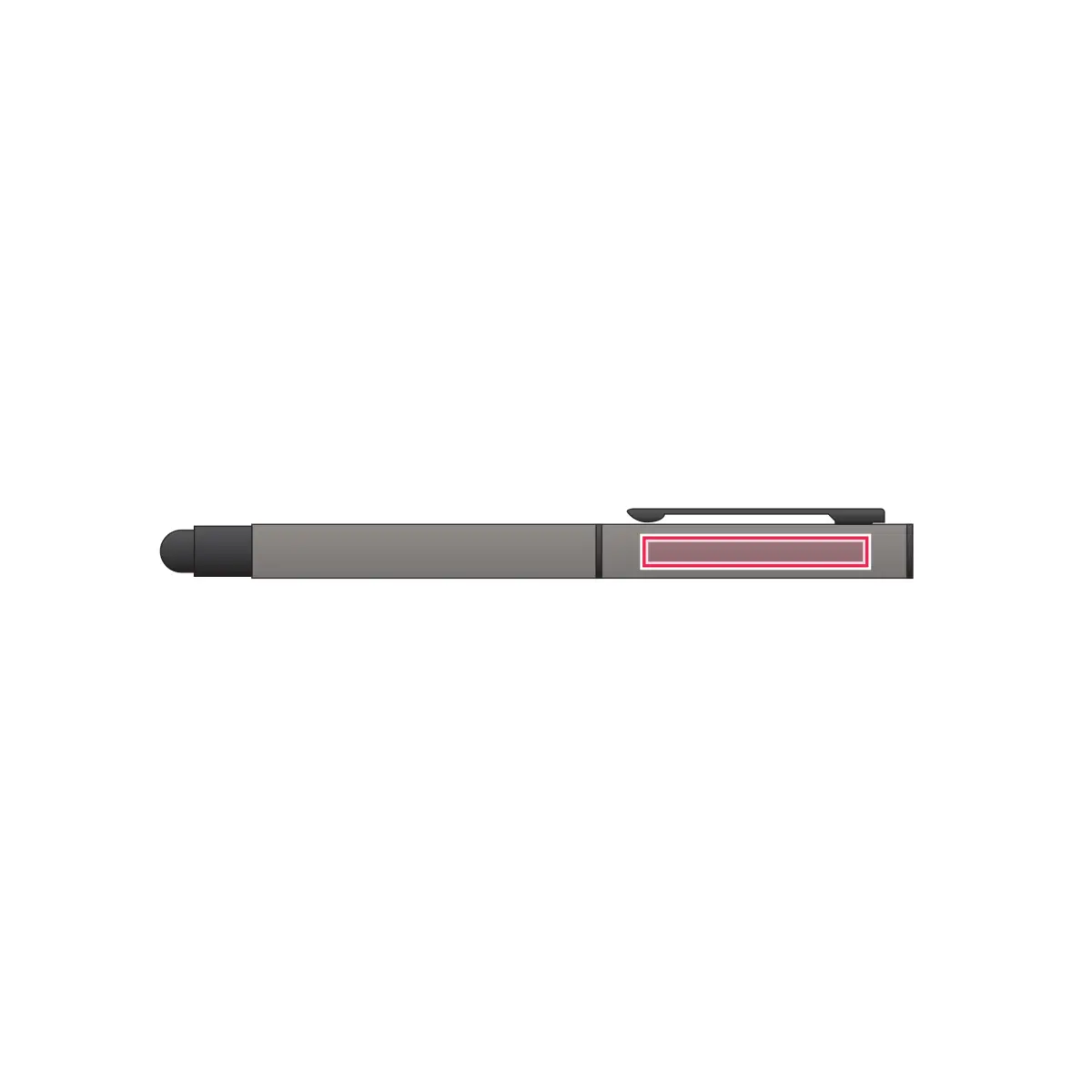Print location: CELEBRATION Metal Rollerball with Stylus, Grey - Side of pen body