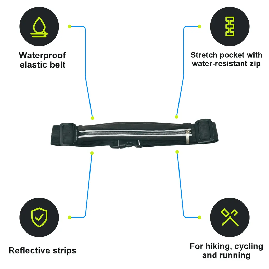 Infographic: SCHWARZWOLF RAVIK Multifunctional elastic belt with pocket, black