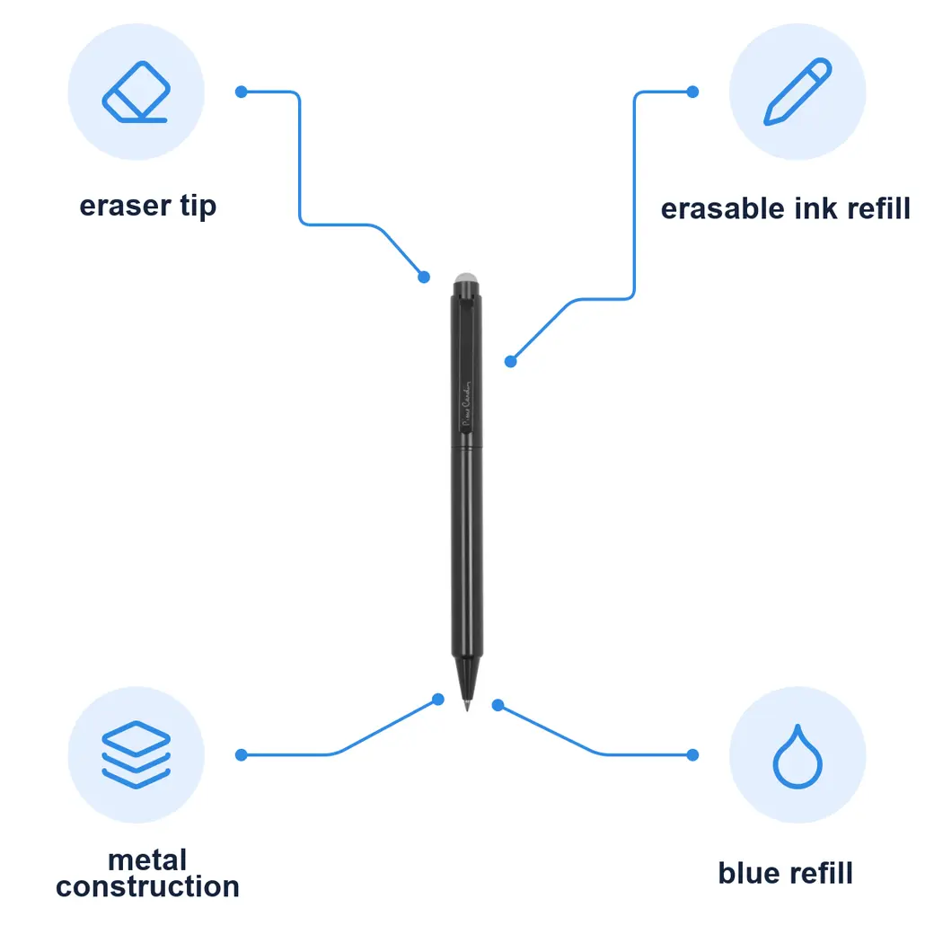 Infographic: PIERRE CARDIN ALAIN erasable ballpoint pen, black