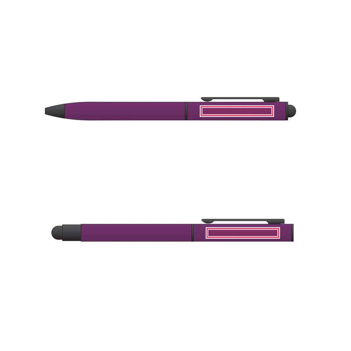 Print location: CELEBRATION SET Ballpoint Pen and Rollerball Set, Purple - Pen and rollerball bodies
