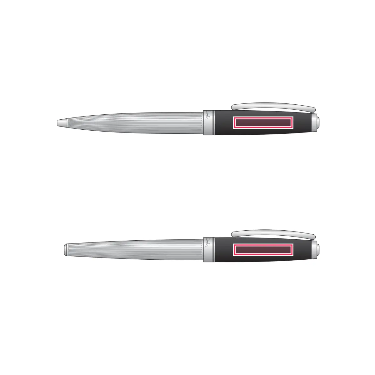 Print location: CHRISTOPHE ballpoint pen and fountain pen set – Fountain pen and ballpoint pen bodies