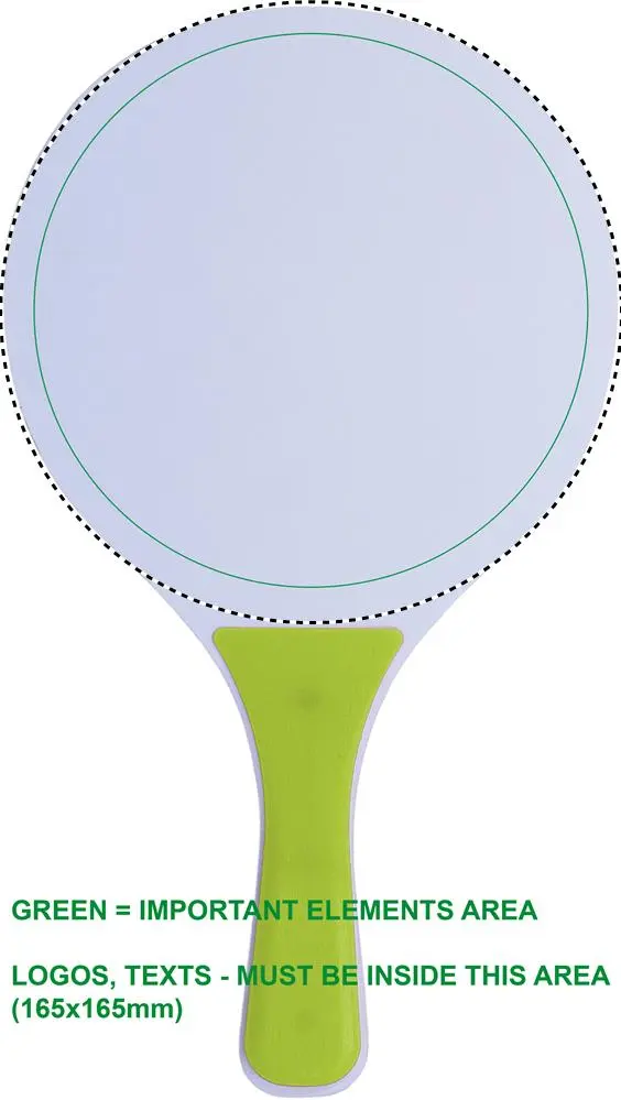 Print position: Racket - 1 - front - area for digital printing