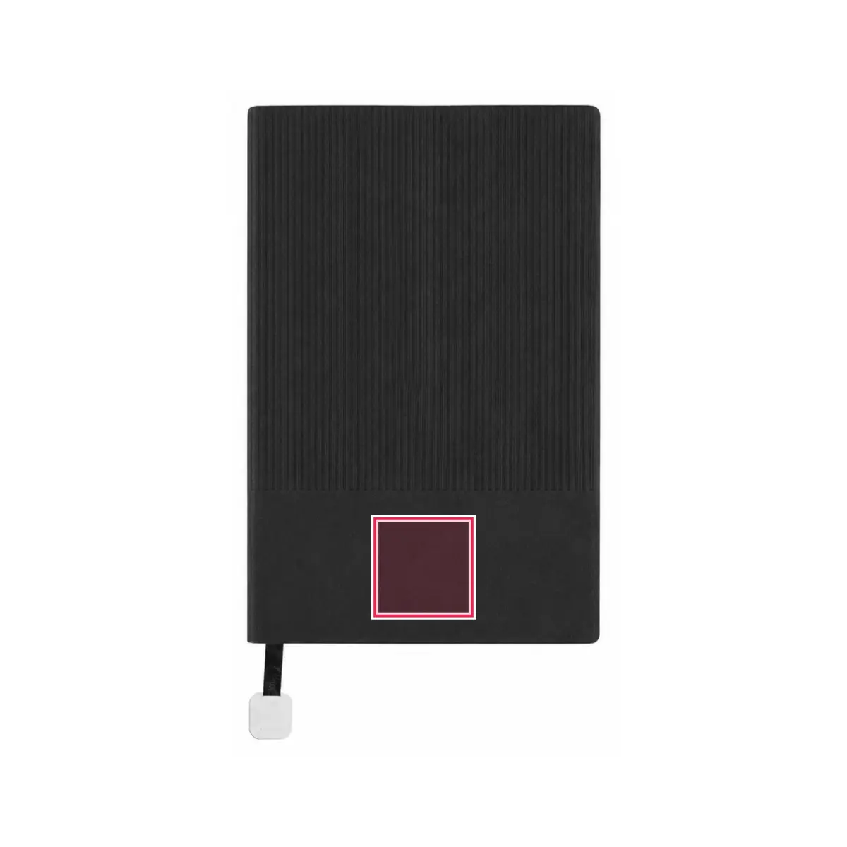 Print placement: CHANTAL Boxed Lined Block & Ballpoint Pen Set, Black - Notebook cover