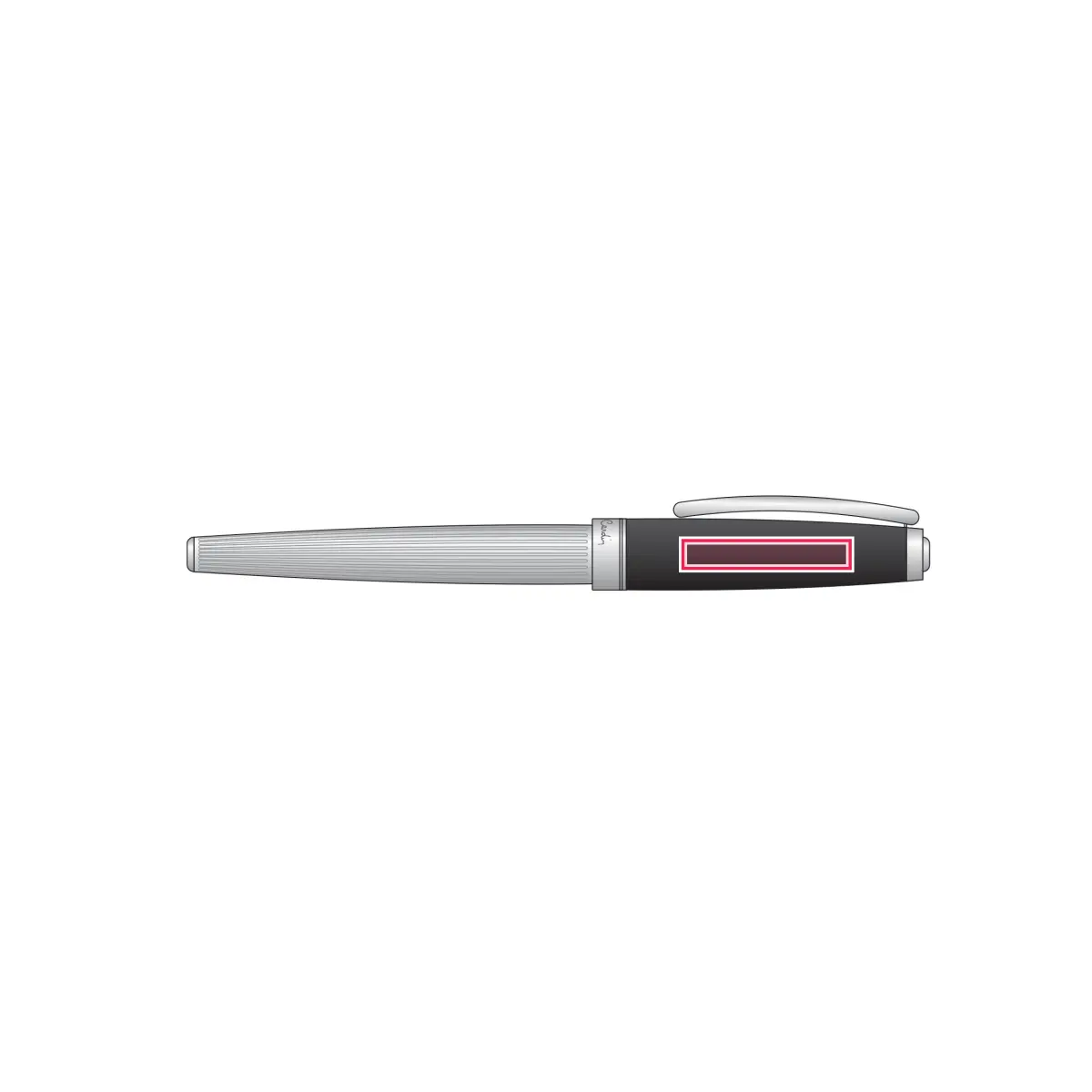 Print location: CHRISTOPHE Metal Rollerball pen with Blue Refill - Side of pen body