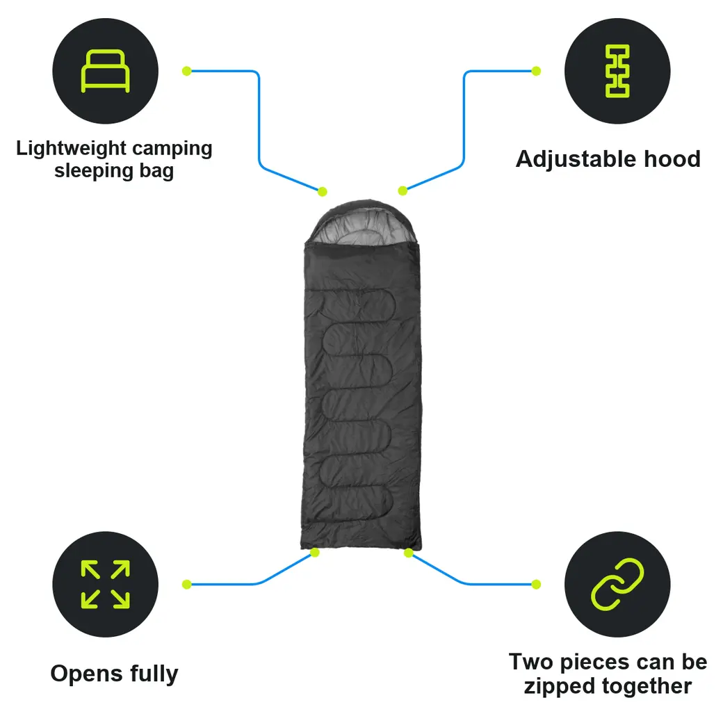 Infographic: SCHWARZWOLF TORMES Sleeping bag, black/grey