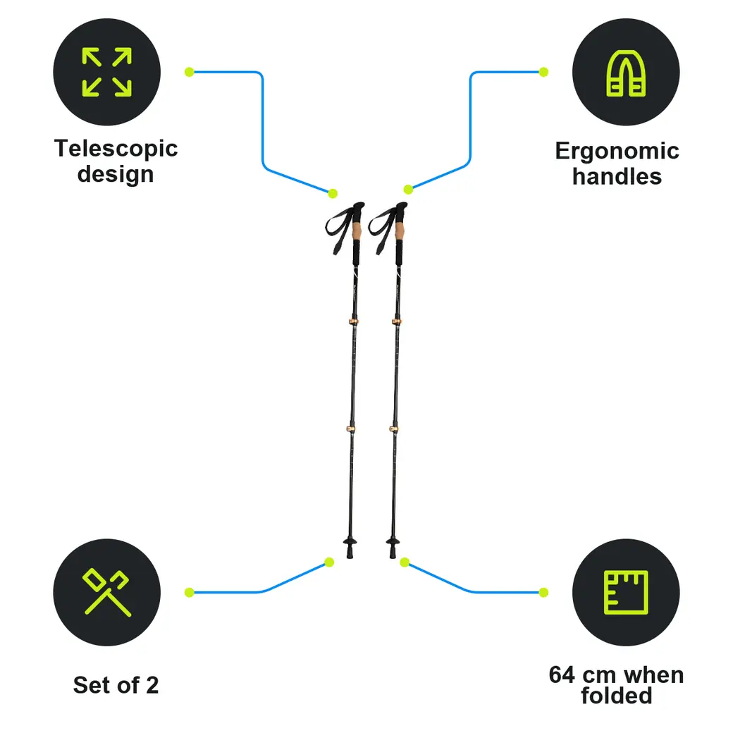Infographic: SCHWARZWOLF DENALI Telescopic trekking poles, 2 pcs