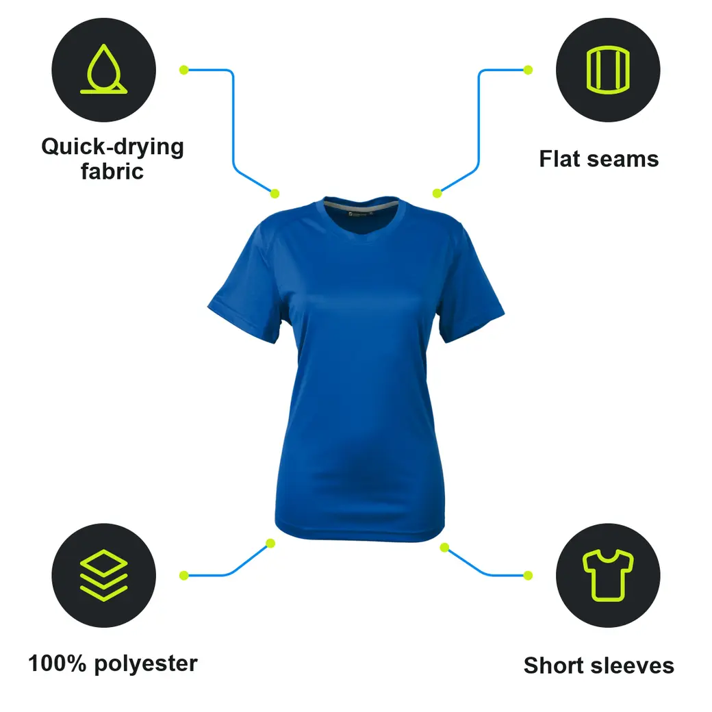Infographic: SCHWARZWOLF COOL SPORT WOMEN performance T-shirt, blue XL