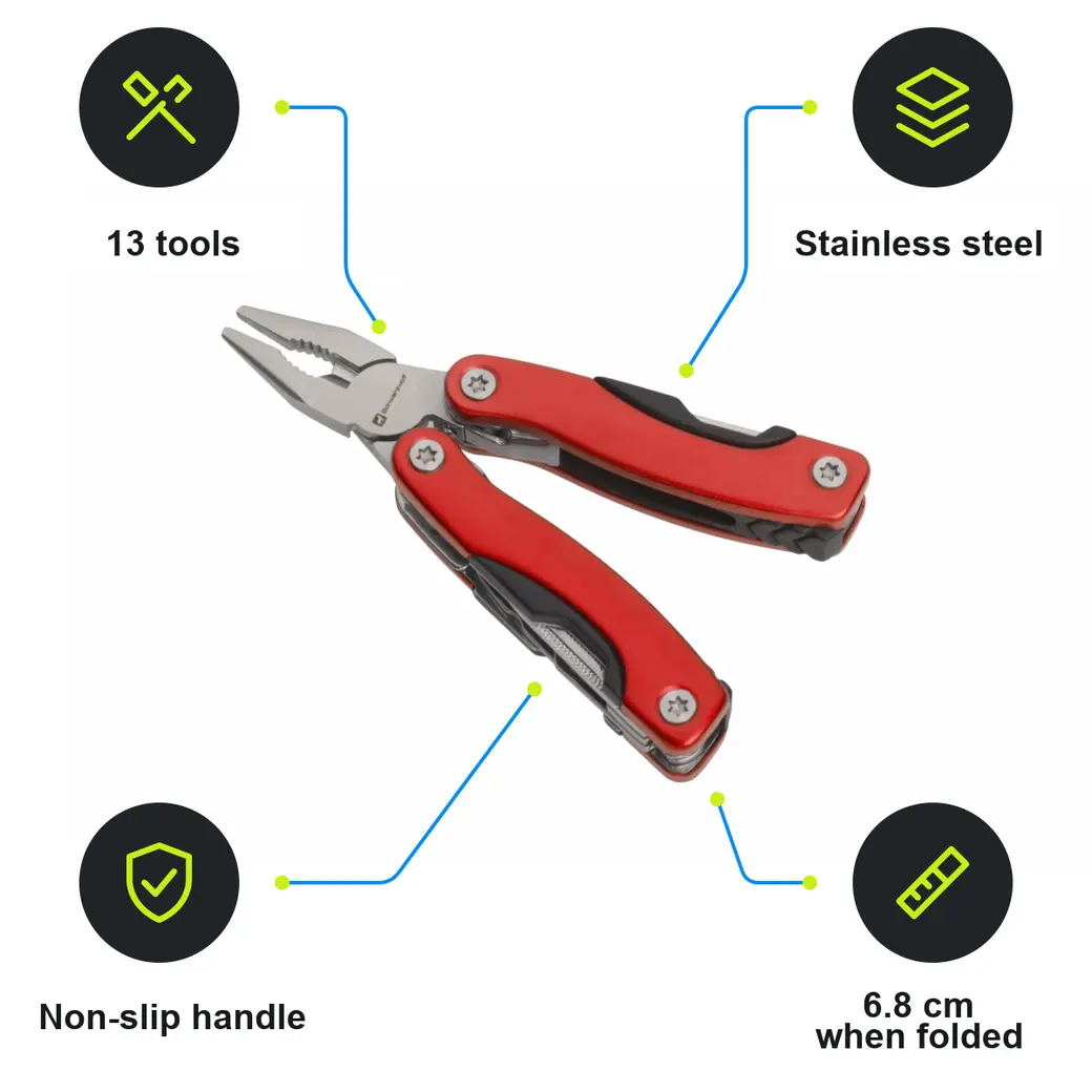 Infographic: SCHWARZWOLF PONY NEW Mini multi-tool, 13 pcs, red