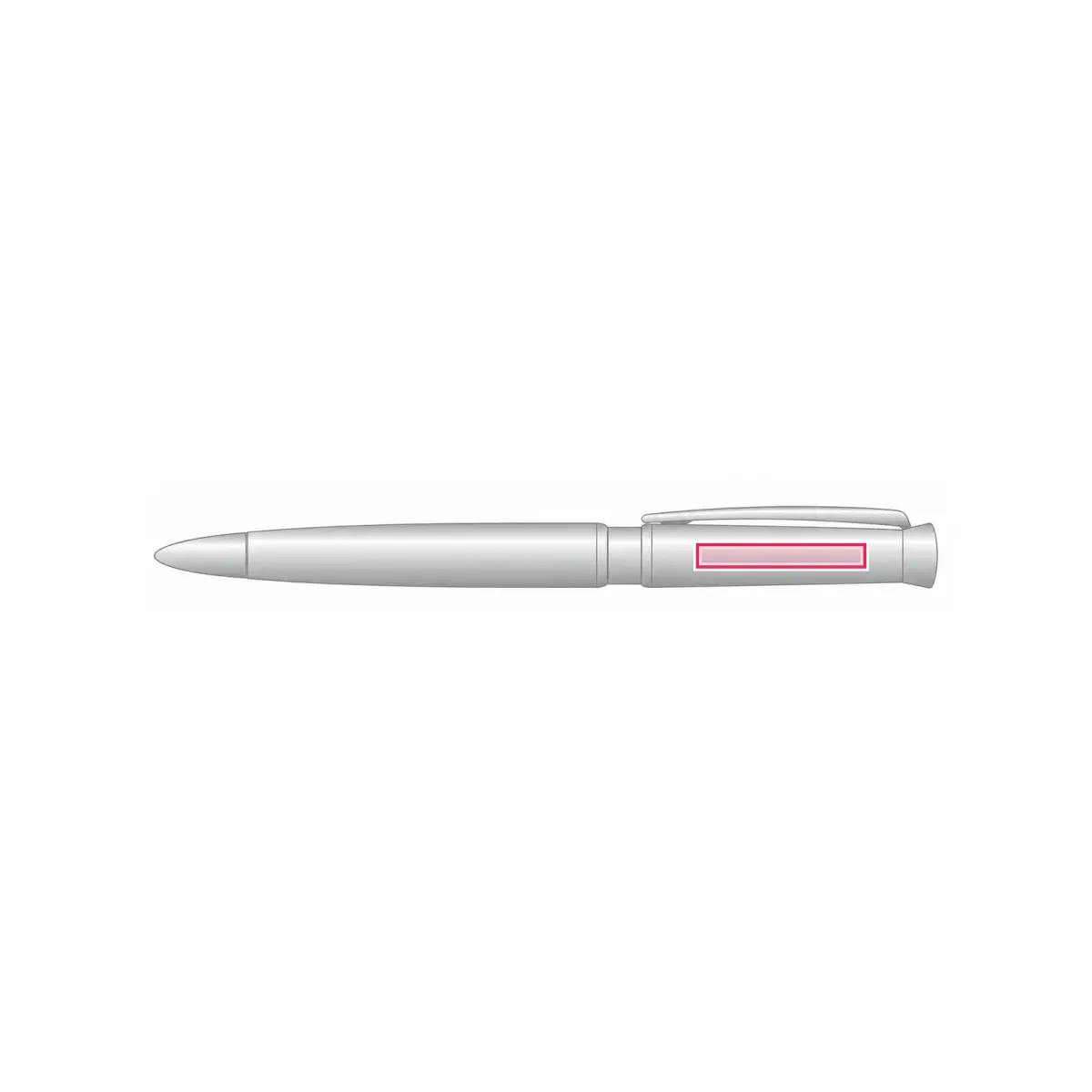 Print location: ROI Metal Rollerball pen, Silver - Side of pen body