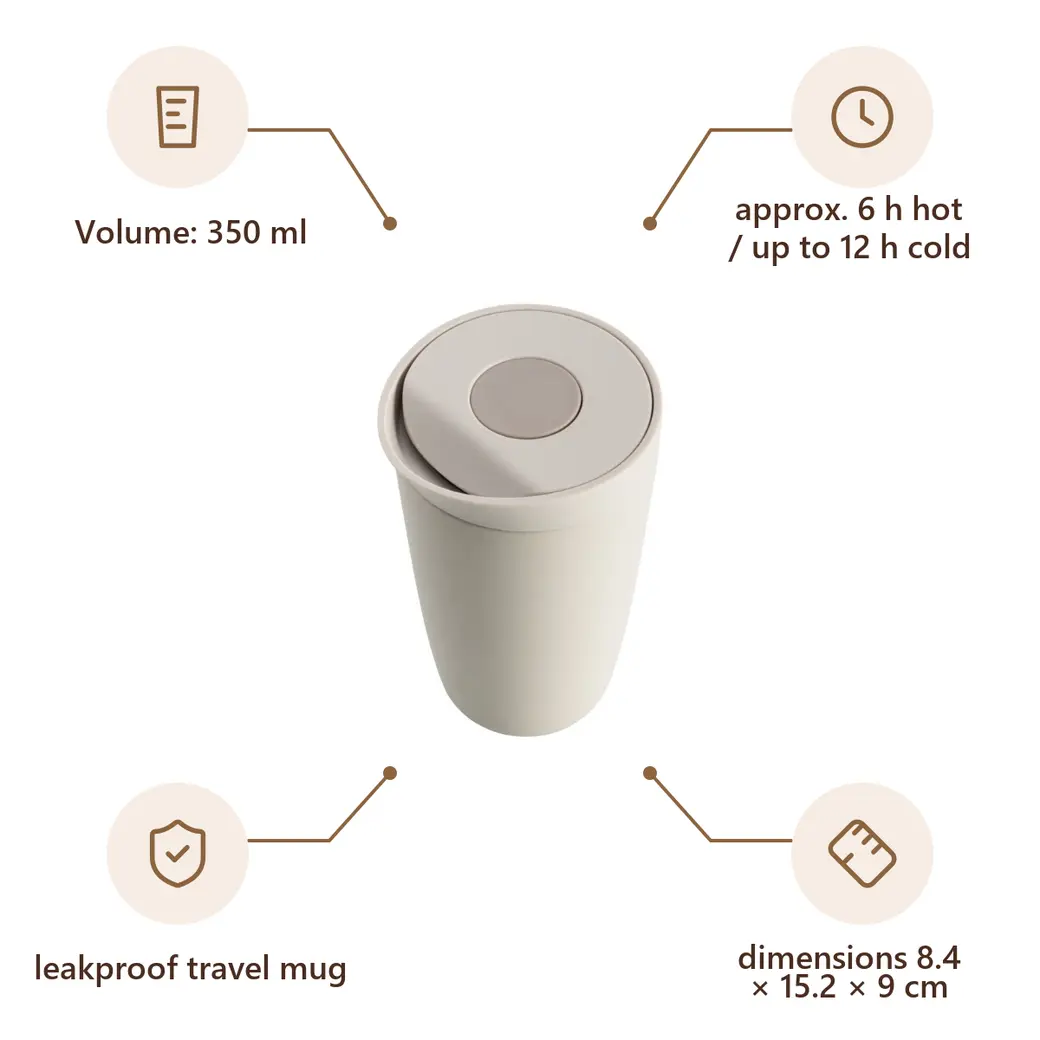 Infographic: VS NAKAI Thermal mug, 350 ml, beige