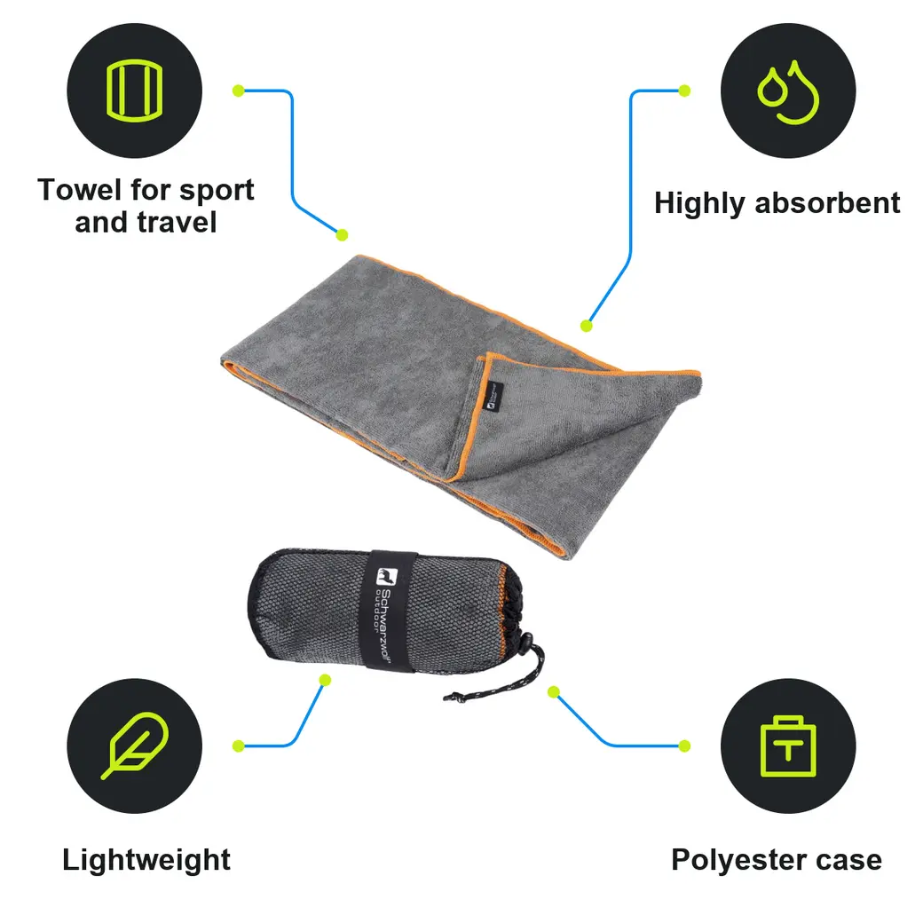 Infographic: SCHWARZWOLF CITAS Large outdoor towel 60 x 120 cm, grey