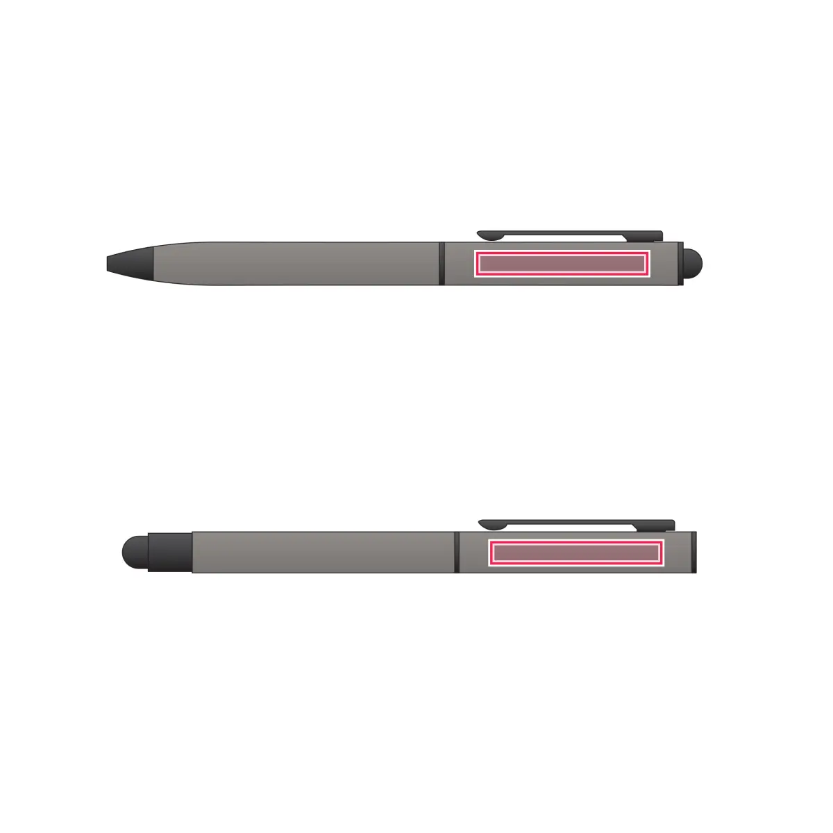 Print location: CELEBRATION SET Ballpoint Pen & Rollerball Set, Grey - Pen and rollerball bodies