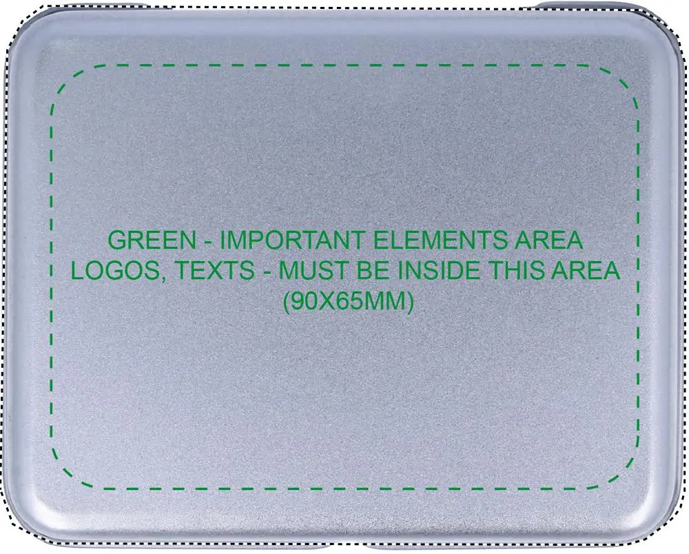 Print position: Digital printing area - box