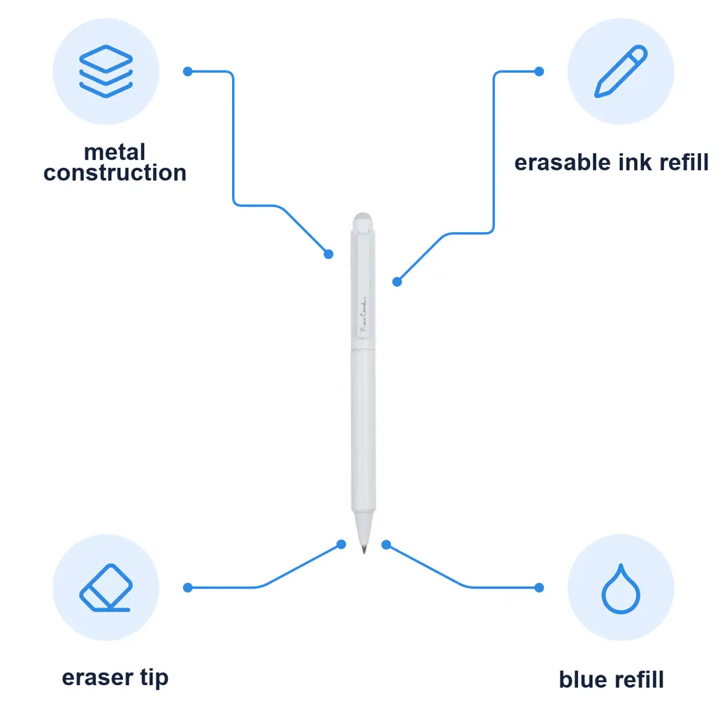 Infographic: PIERRE CARDIN ALAIN erasable ballpoint pen, white