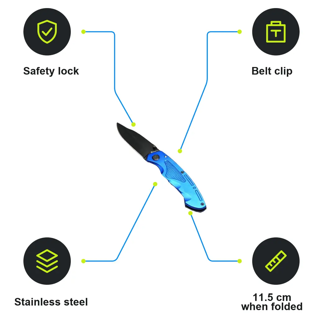 Infographic: SCHWARZWOLF MATRIX Folding knife with blade lock, blue