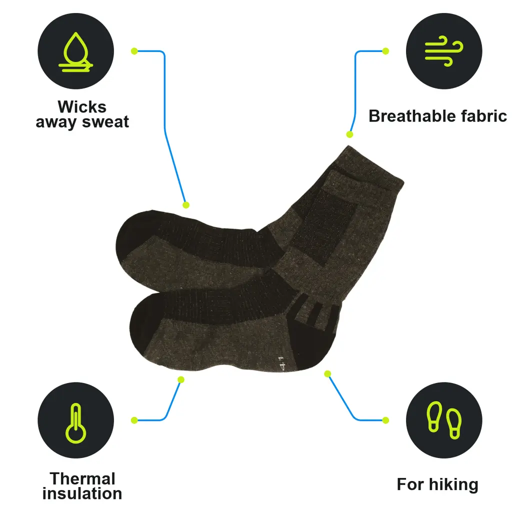 Infographic: SCHWARZWOLF TREKING socks, grey, size 36-38