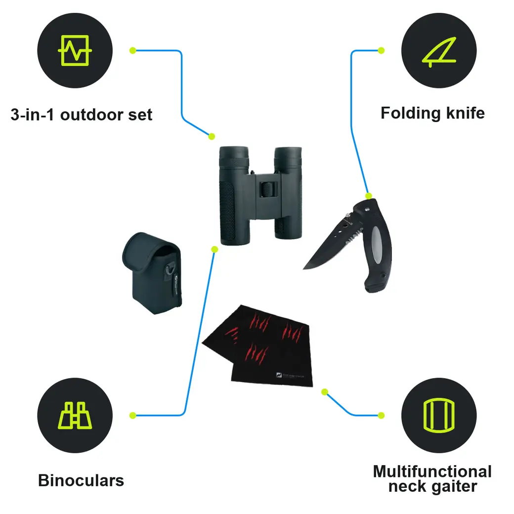 Infographic: SCHWARZWOLF CROSSET Outdoor set in neoprene case
