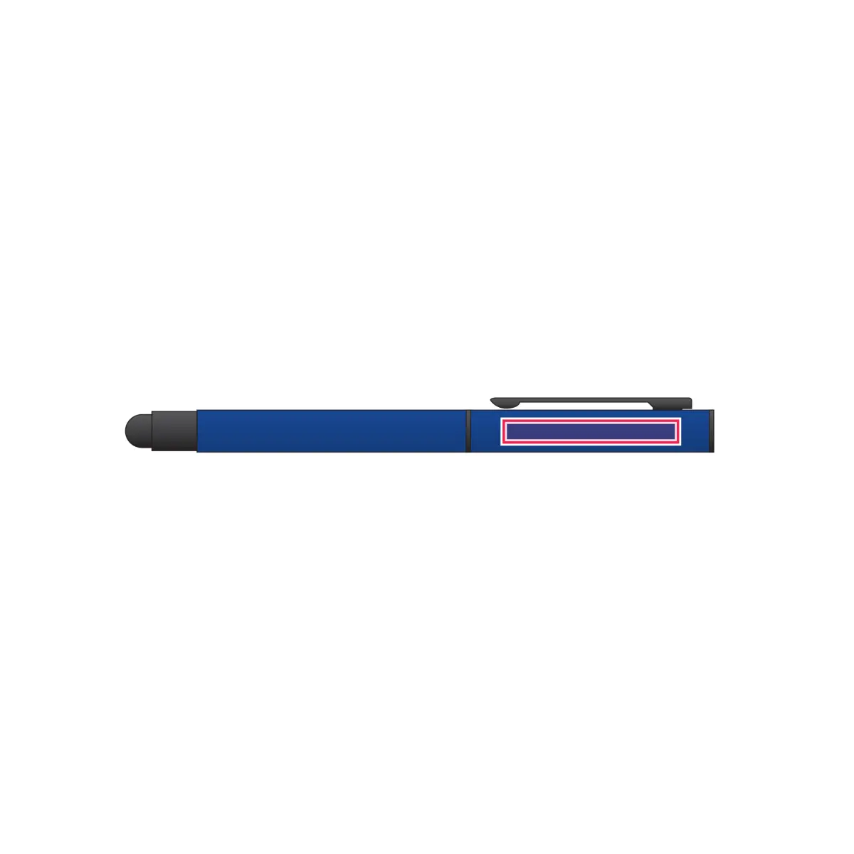 Print placement: CELEBRATION Metallic Rollerball with Stylus, Dark Blue - Side of Pen Body