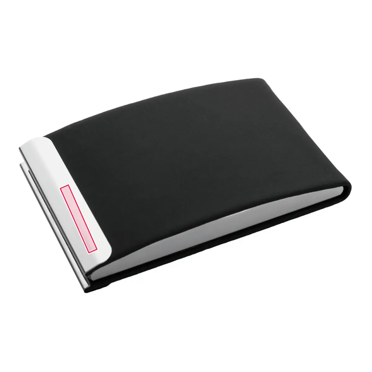 Print location: CONCORDE business card holder and metal rollerball pen set, blue/black – Metal section of the business card holder