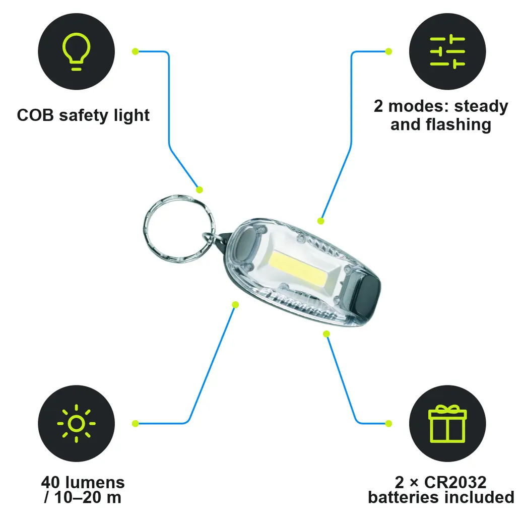Infographic: SCHWARZWOLF POSO Mini Light with Clip and Key Chain, Black