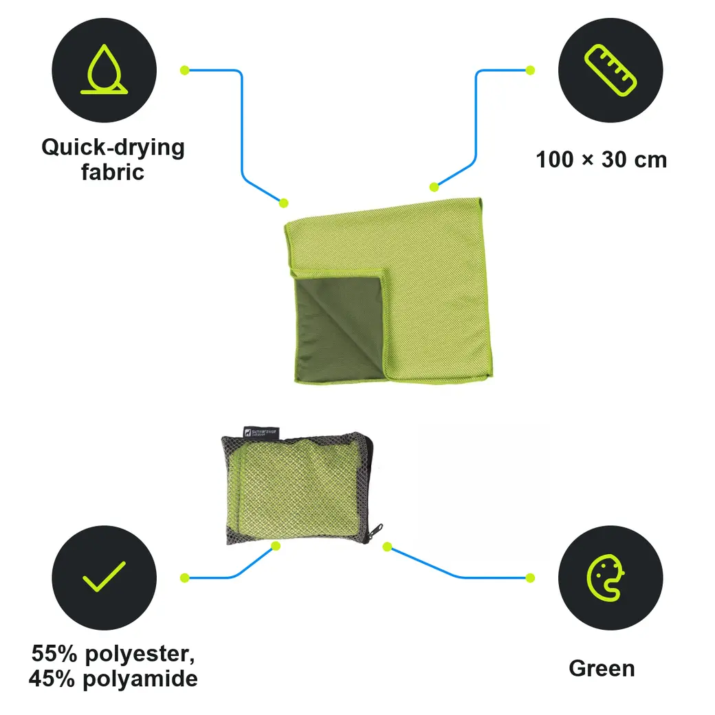 Infographic: SCHWARZWOLF LANAO Outdoor Cooling Towel 30 x 100 cm, Green