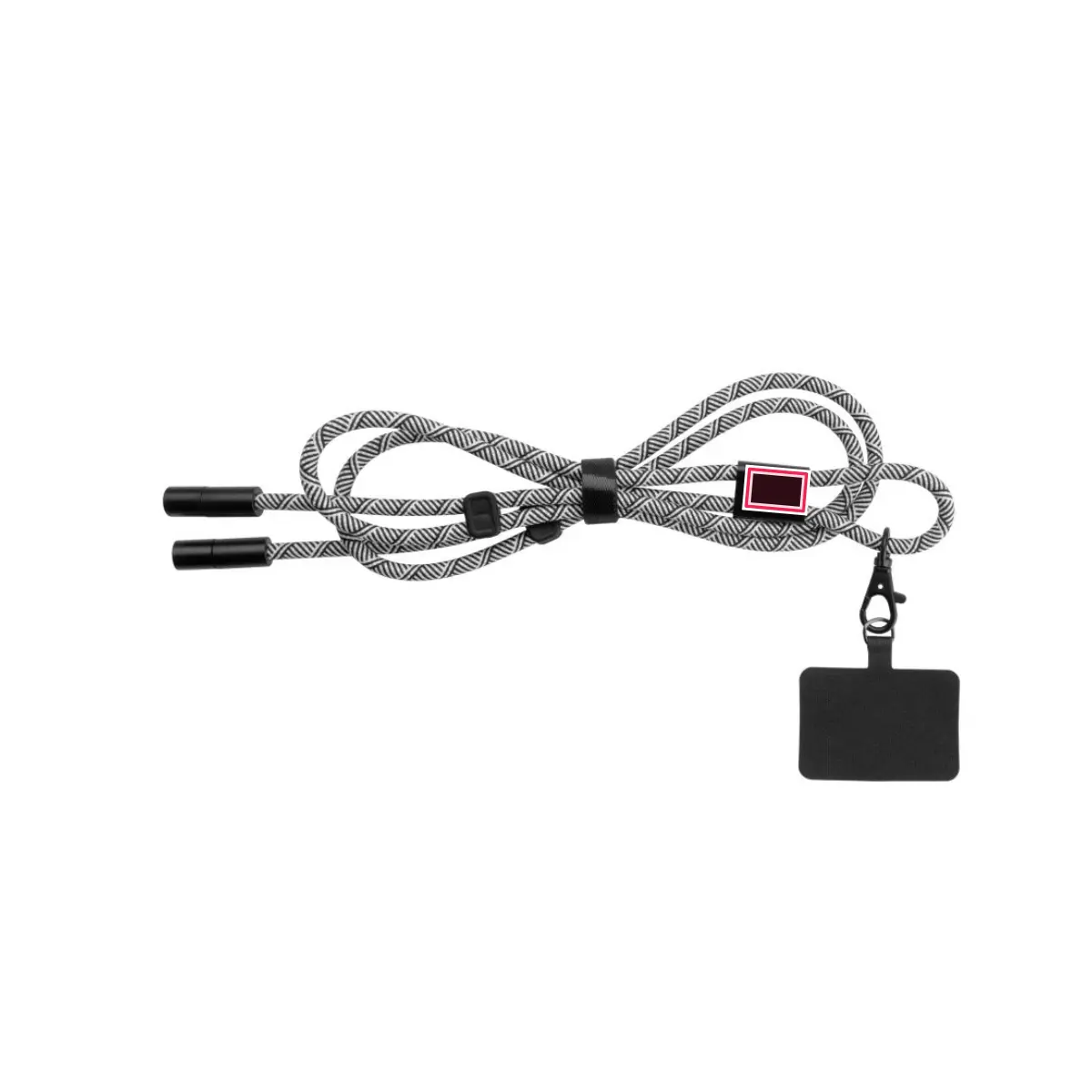 Print location: AUDREY Charging Cable with Phone Holder Black White - Metal Clip