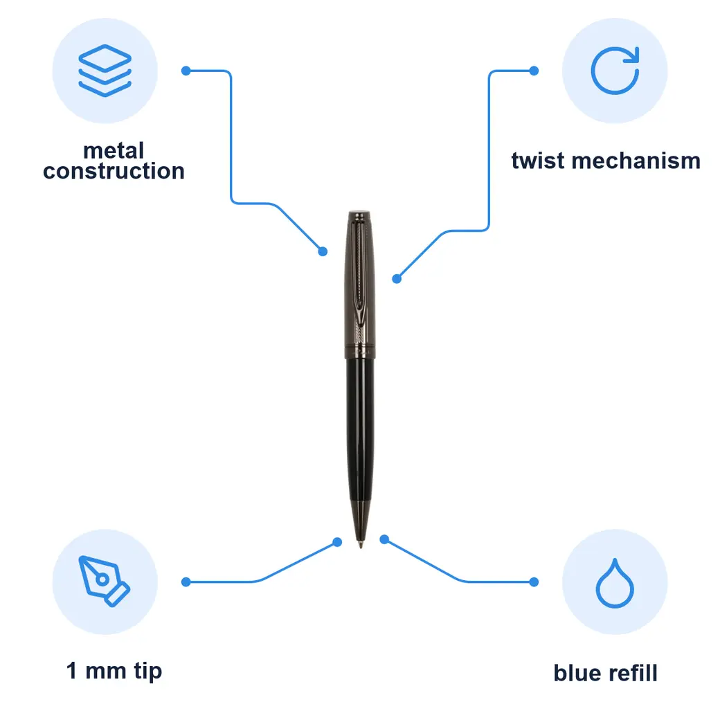 Infographic: PIERRE CARDIN ODETTE Ballpoint pen, black/gunmetal