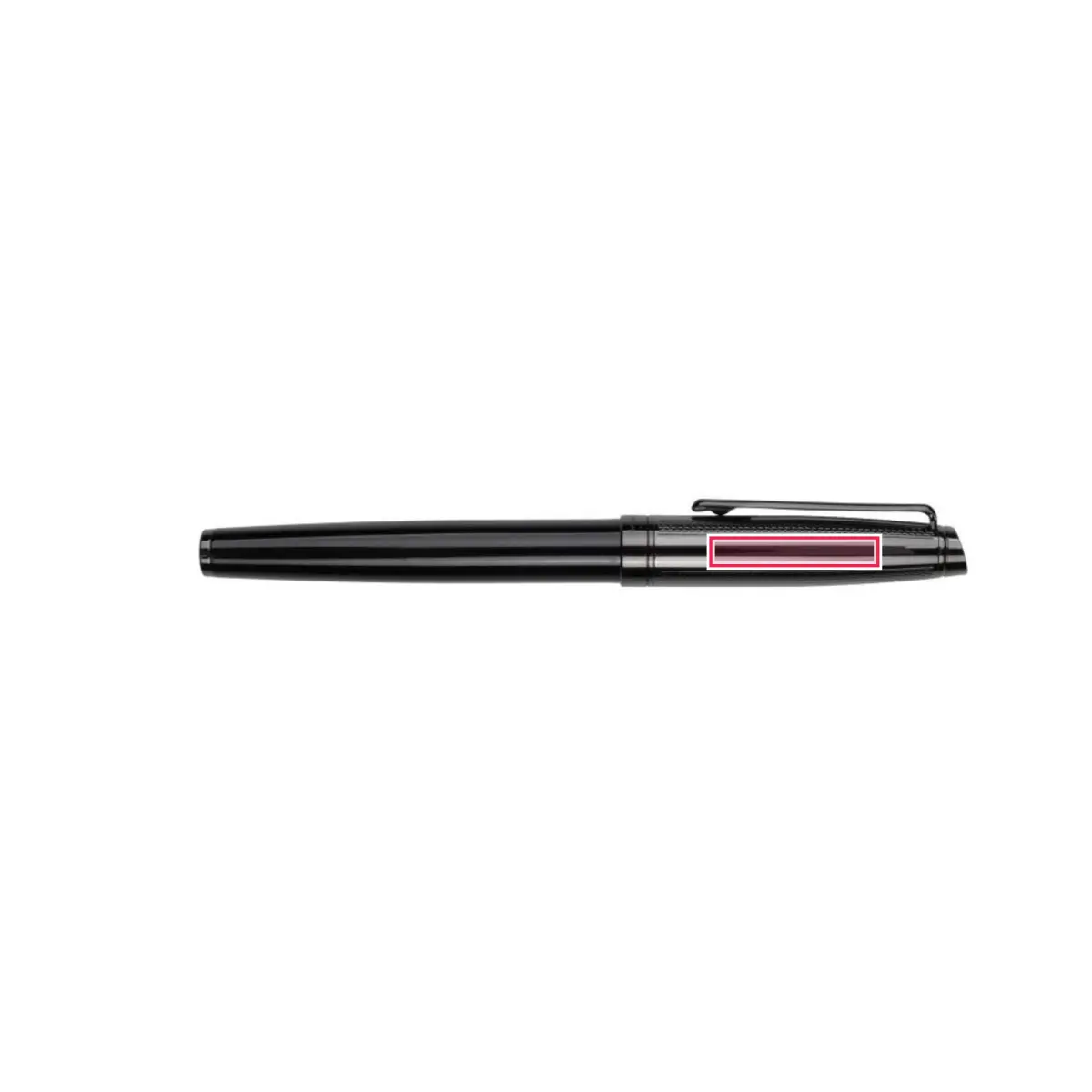 Print placement: ODETTE SET rollerball & Fountain Pen Set, Black/Gunmetal - rollerball Body