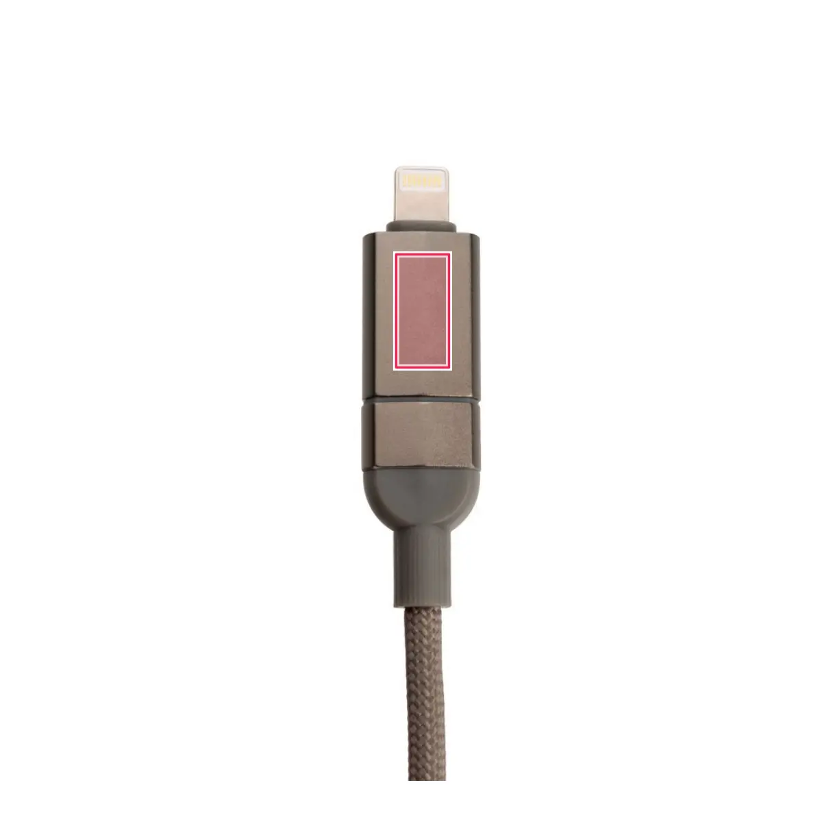 Print placement: DONNES magnetic charging cable, grey – Metal connector body