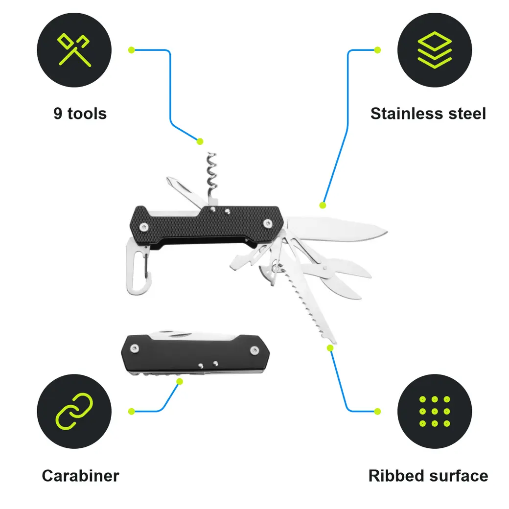 Infographic: SCHWARZWOLF NEMRUT Multi-function knife, 9 tools, black