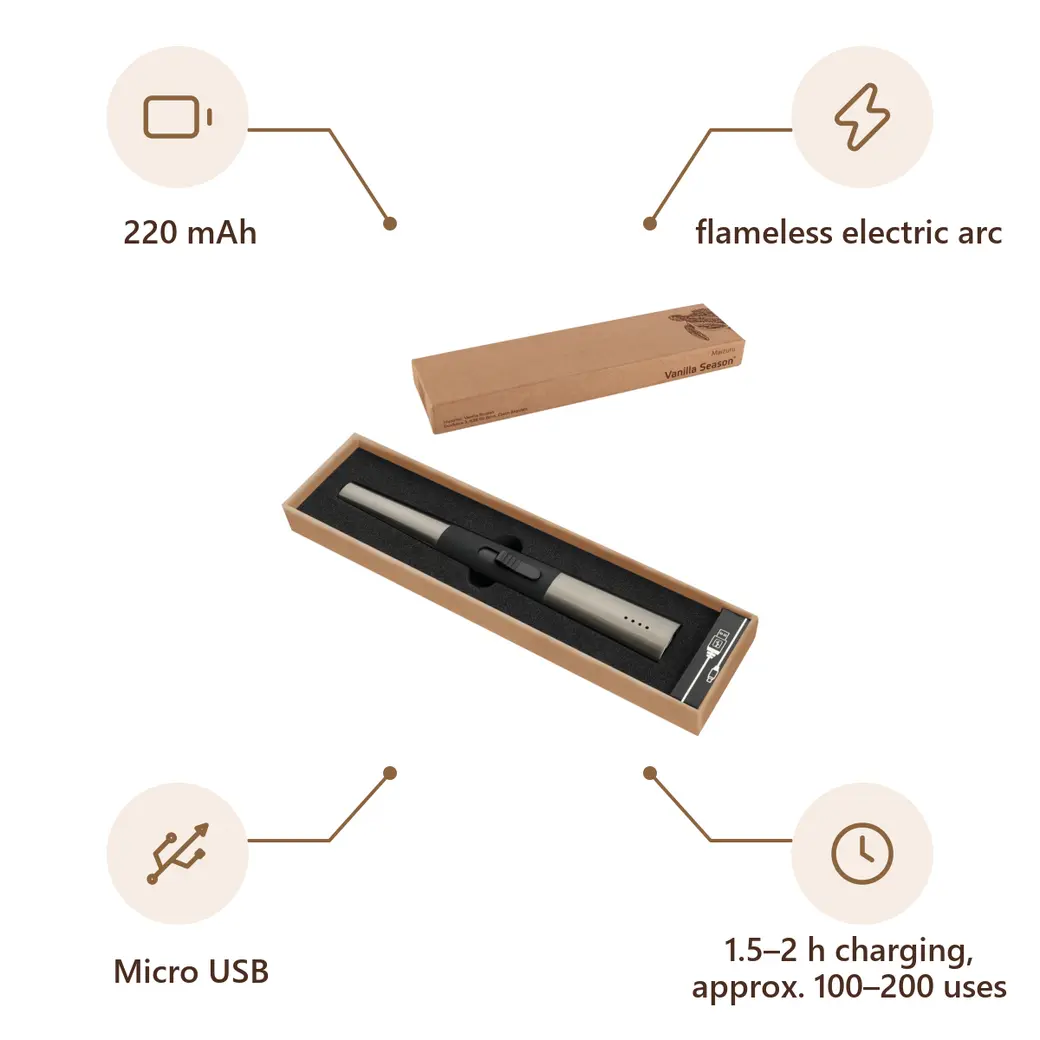 Infographic: VS MAIZURU Rechargeable electric lighter, gunmetal