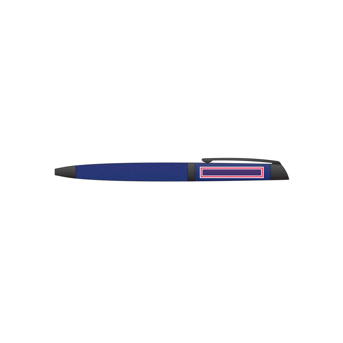 Print placement: CHANTAL Boxed Lined Pad & Ballpoint Pen Set, Dark Blue - Ballpoint Pen Body