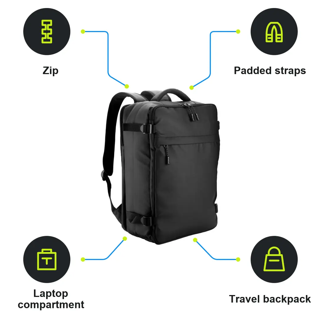 Infographic: SCHWARZWOLF PALUDI Travel backpack, black