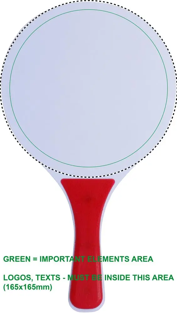 Print position: Racket - 1 - front - area for digital printing