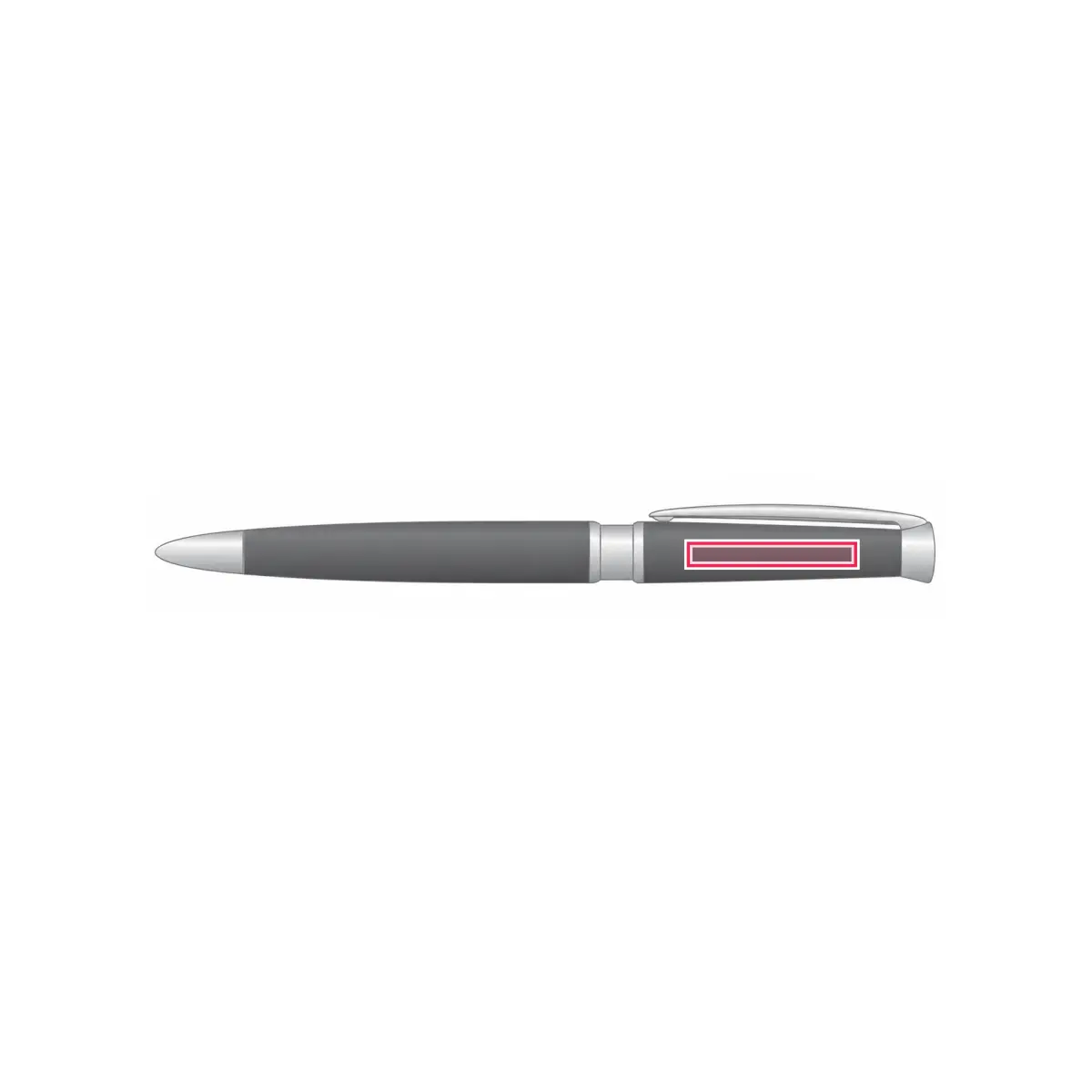 Print location: ROI rollerball pen gunmetal - Side of pen body