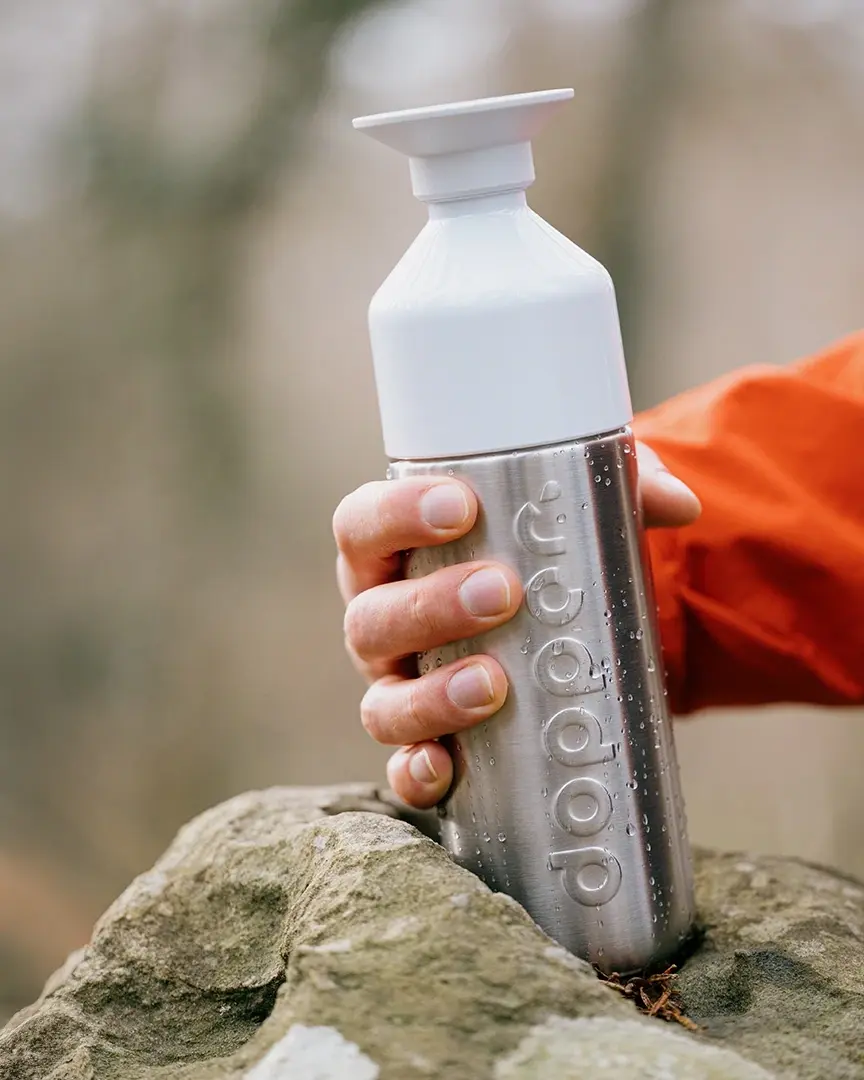 Reusable Dopper bottle outdoors