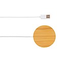 10W bamboo magnetic wireless charger, brown