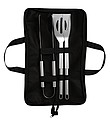 3 BBQ tools in pouch, black
