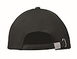 6 panel baseball cap, black
