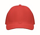 6 panel baseball cap, red
