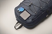 600D RPET polyester backpack, french navy