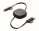 60W retractable charging cable, black