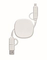 60W retractable charging cable, white