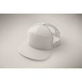 7 panel flat visor cap, white